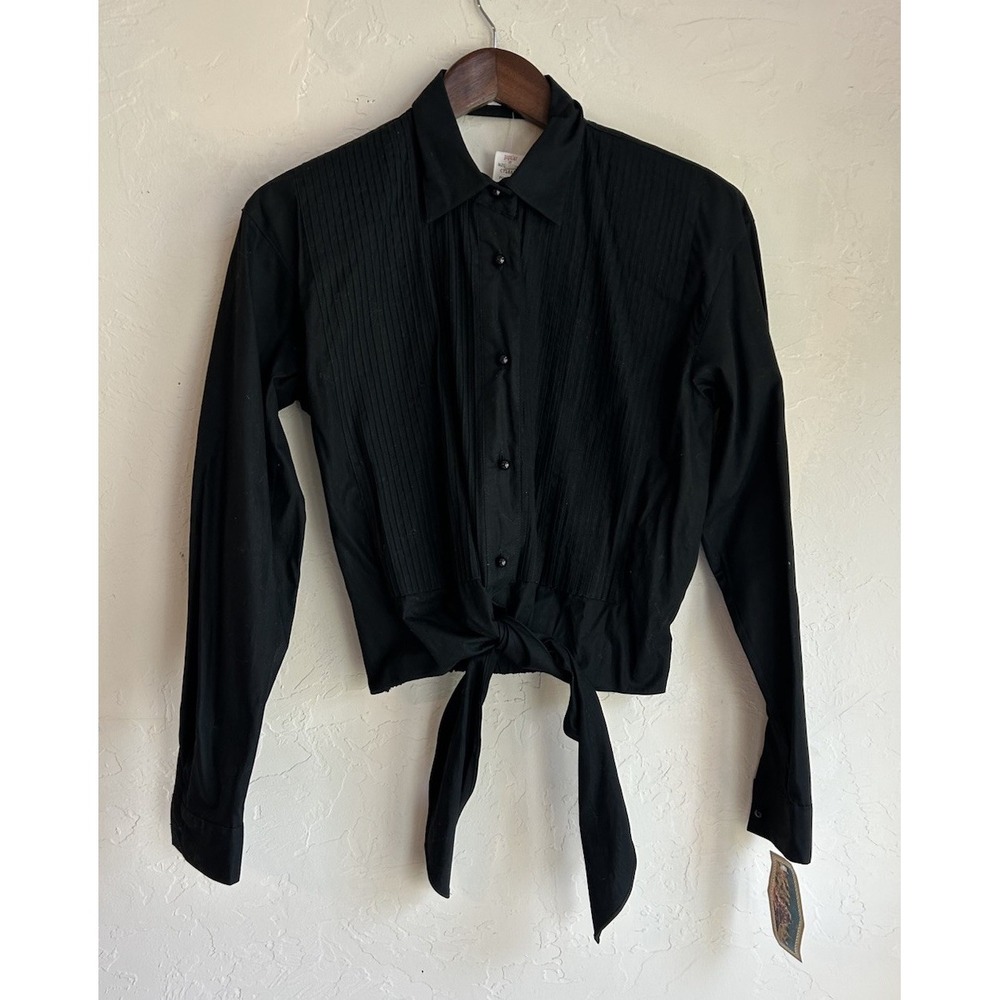 Vintage 90s‎ Southwest Button Up Crop Tie Top S NWT Cowgirl Western Rockabilly